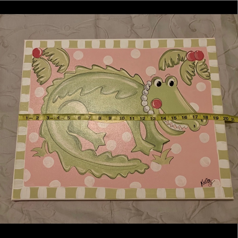 Kootie Bug Designs Alligator w/pearls giclee - Picture 2 of 7